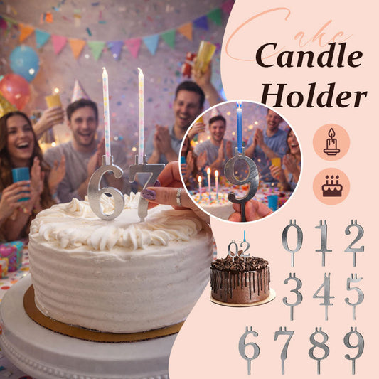 Reusable Number Birthday Candle Holder Set