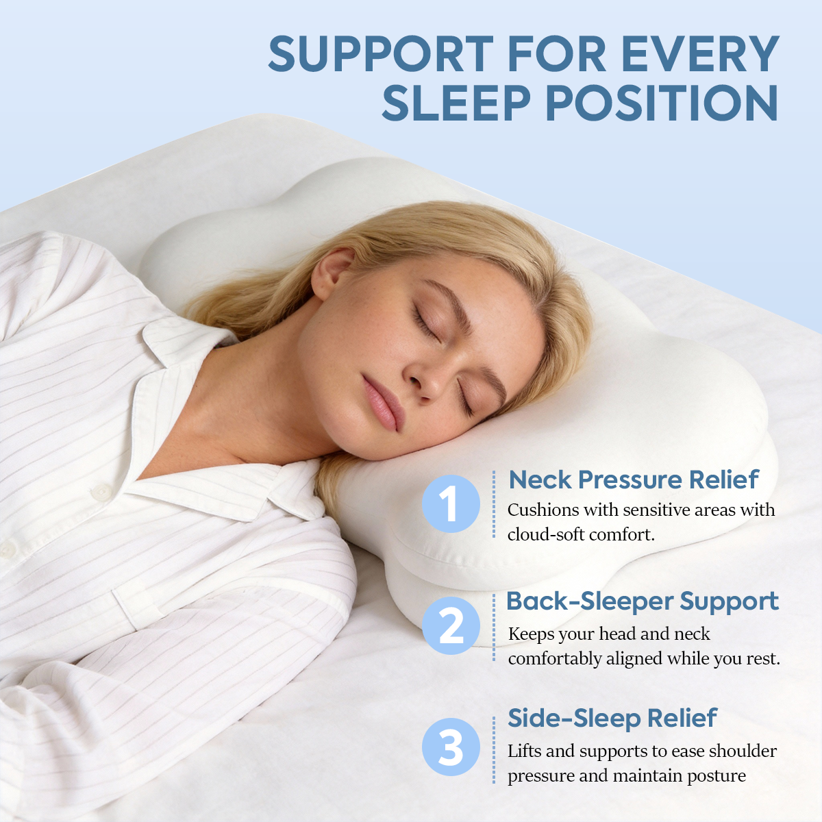 Soft Support Memory Foam Pillow for Gentle, Restful Sleep