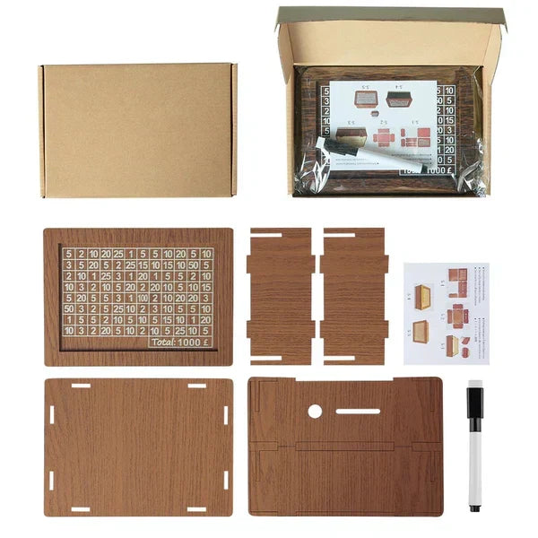 🔥🔥Wooden Lottery Ticket Game Board & Money Box with Counter