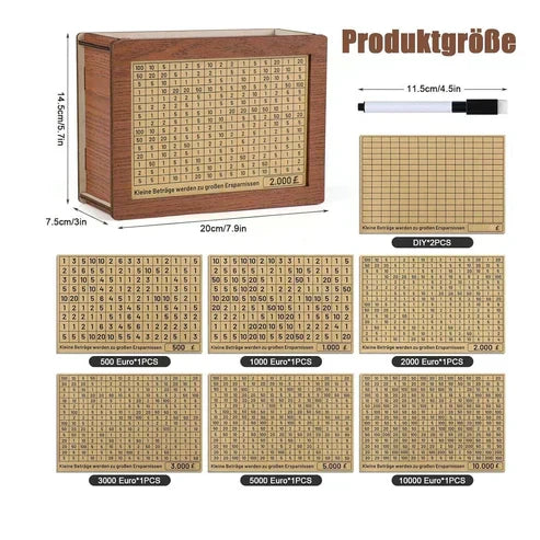🔥🔥Wooden Lottery Ticket Game Board & Money Box with Counter