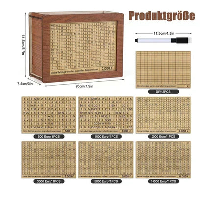 🔥🔥Wooden Lottery Ticket Game Board & Money Box with Counter