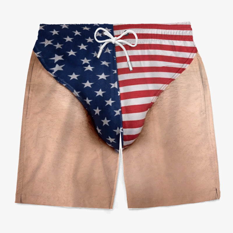 Custom Funny Patriotic Men Swim Trunks
