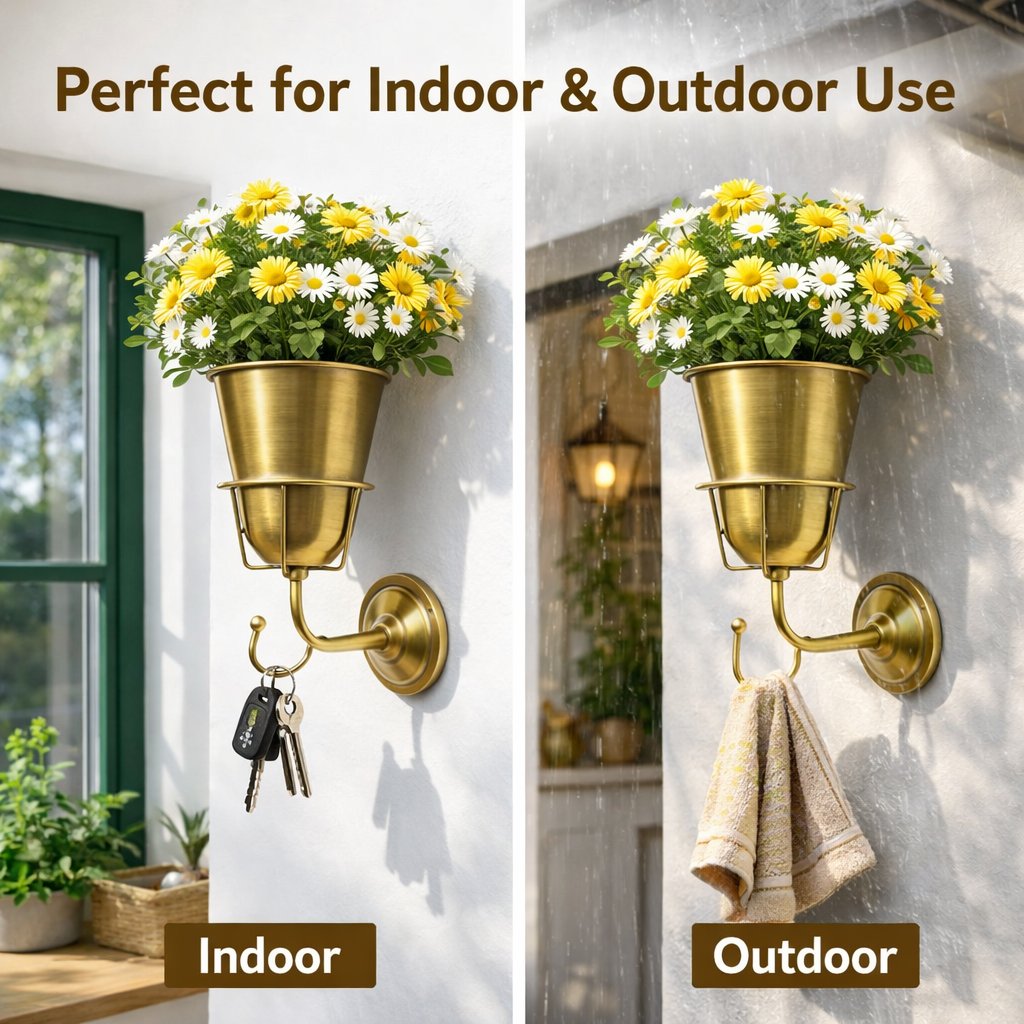 🌸 Wall-Mounted Flower Vase with Hook
