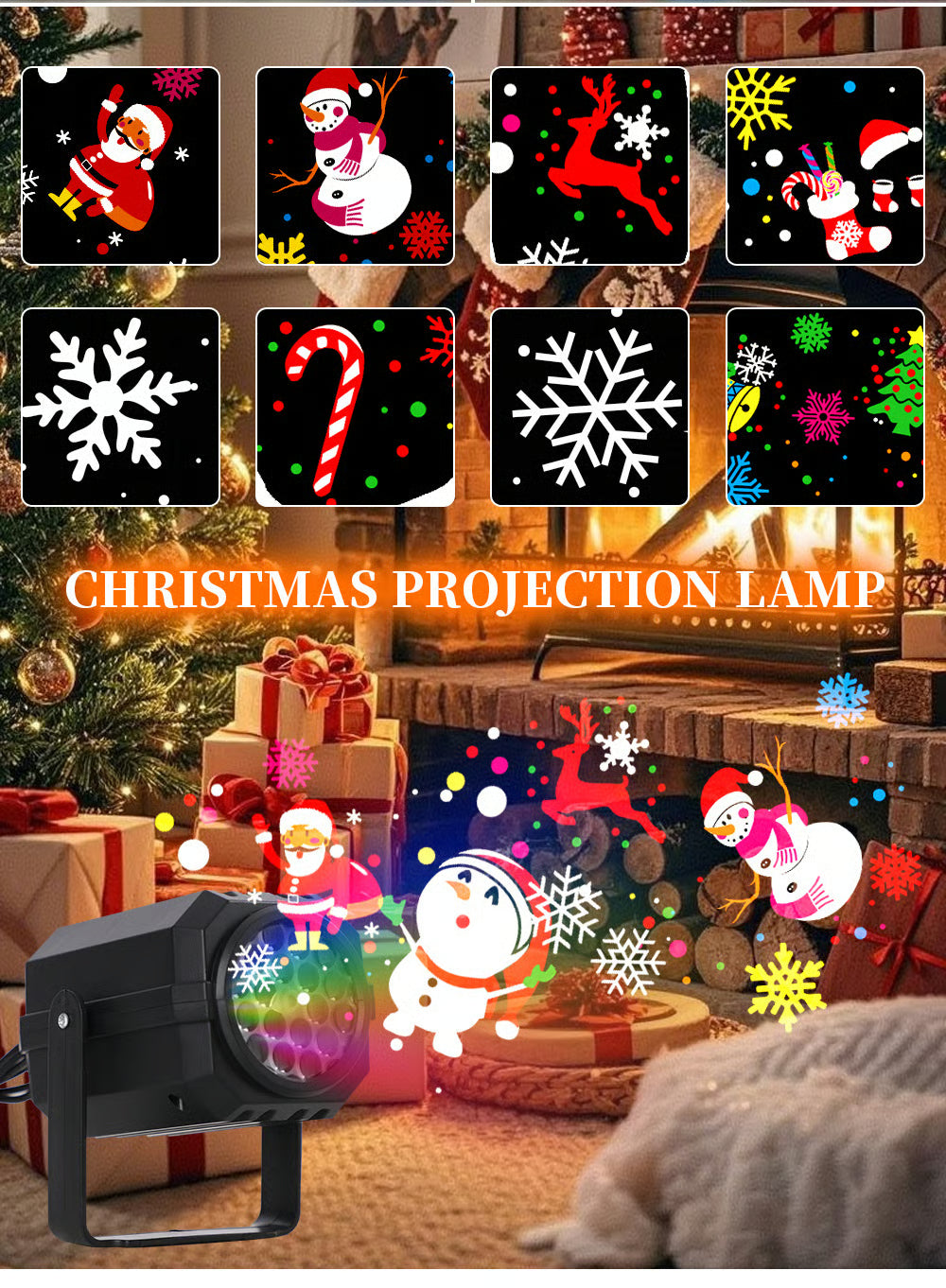 🎄✨LED Christmas Projection Lamp – 16 Patterns of Pure Holiday Magic!