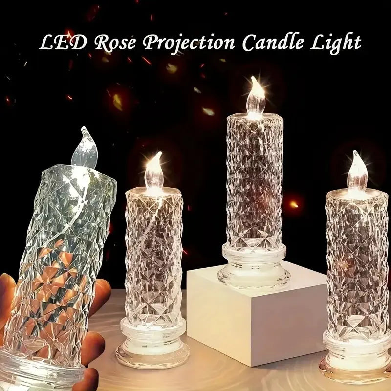 A set of 4 LED crystal candle lights ✨