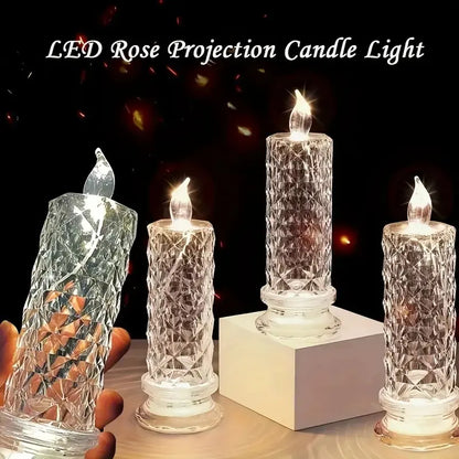 A set of 4 LED crystal candle lights ✨