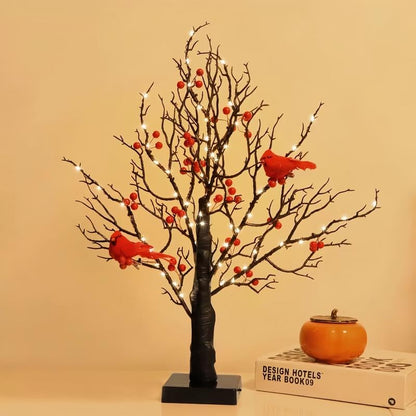 🐦Vintage Glowing Tree with Cardinals