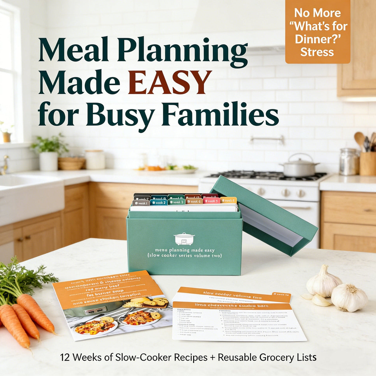 🍽️ Meal Planning Kit with 72 Photo Recipe Cards
