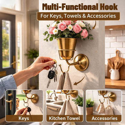 🌸 Wall-Mounted Flower Vase with Hook