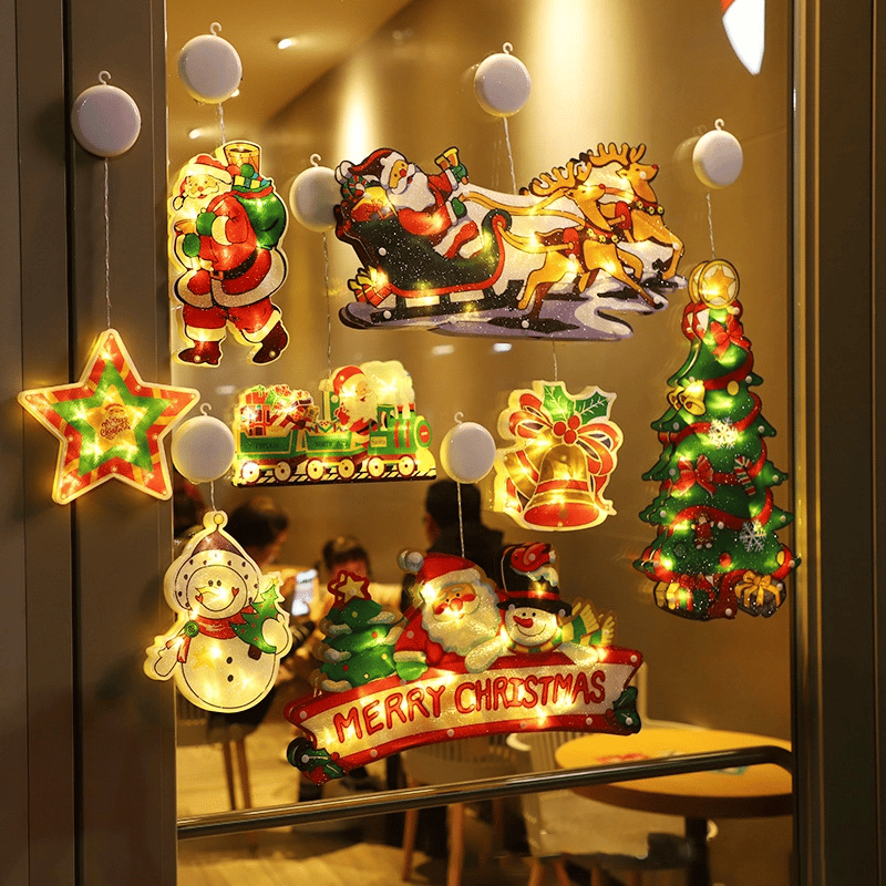 🎄 Christmas Window Hanging Lights 🌟
