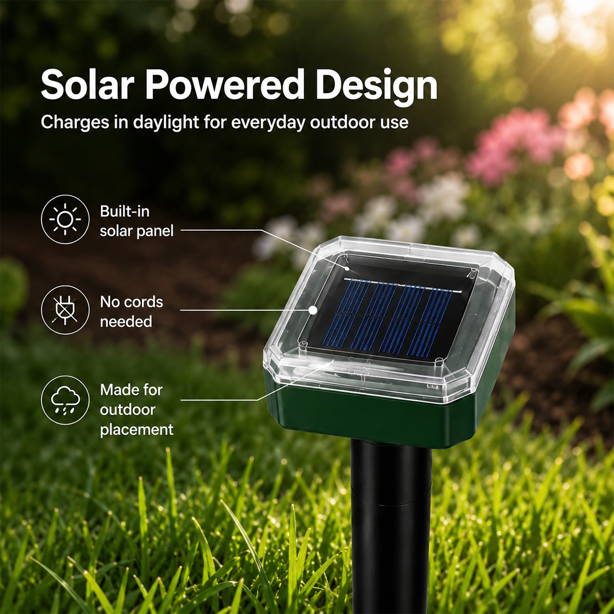 Solar Powered Waterproof Screw Mole Repellent