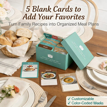 🍽️ Meal Planning Kit with 72 Photo Recipe Cards