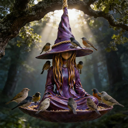 🧙‍♀️Meditating Witch Garden Bird Feeder