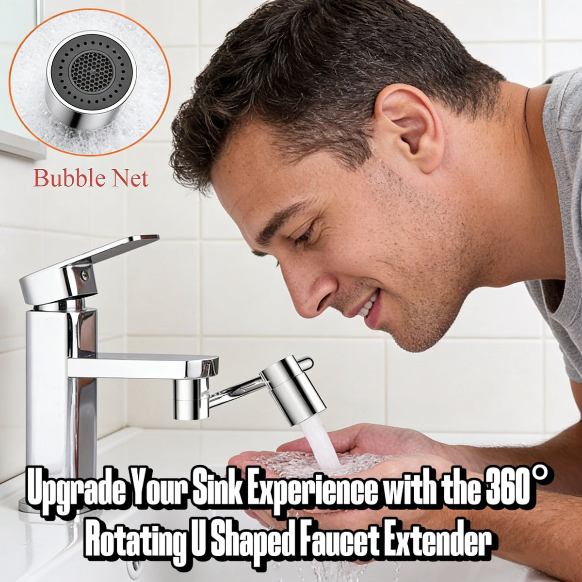 Upgrade Your Sink Experience with the 360° Rotating U Shaped Faucet Extender 🚰
