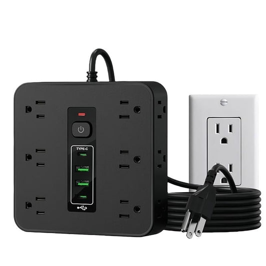 ⚡16-in-1 Power Strip with Switch & Surge Protection,ETL Listed Fireproof Power Strip