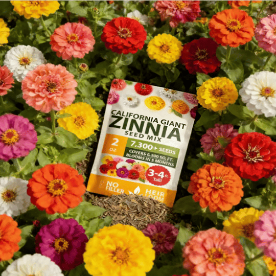 🔥Zinnia Seeds - Pure Seeds - No Filler - Heirloom Flower Seeds