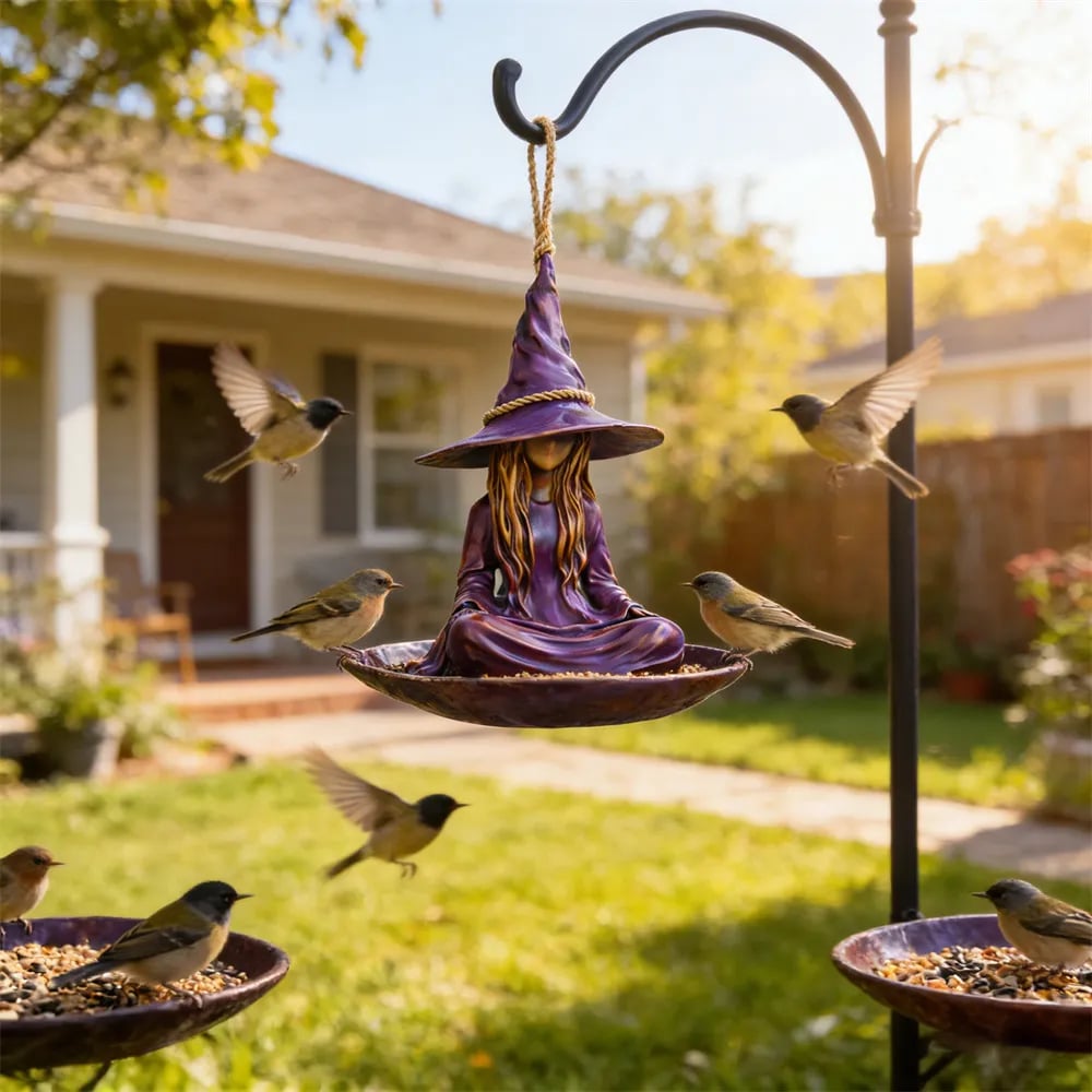🧙‍♀️Meditating Witch Garden Bird Feeder