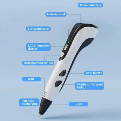 🎨 3D Printing Pen for Kids – Educational DIY Drawing Tool