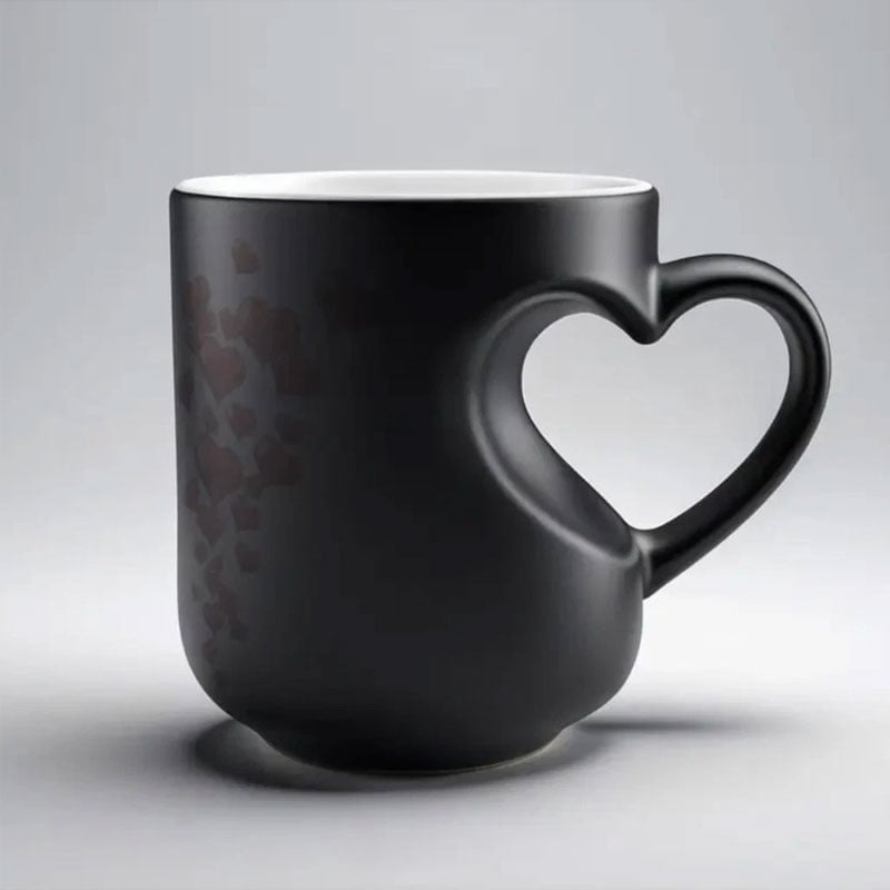 Heat-Activated Magic: The 2-in-1 Color Changing Mug with an Ergonomic Heart-Grip