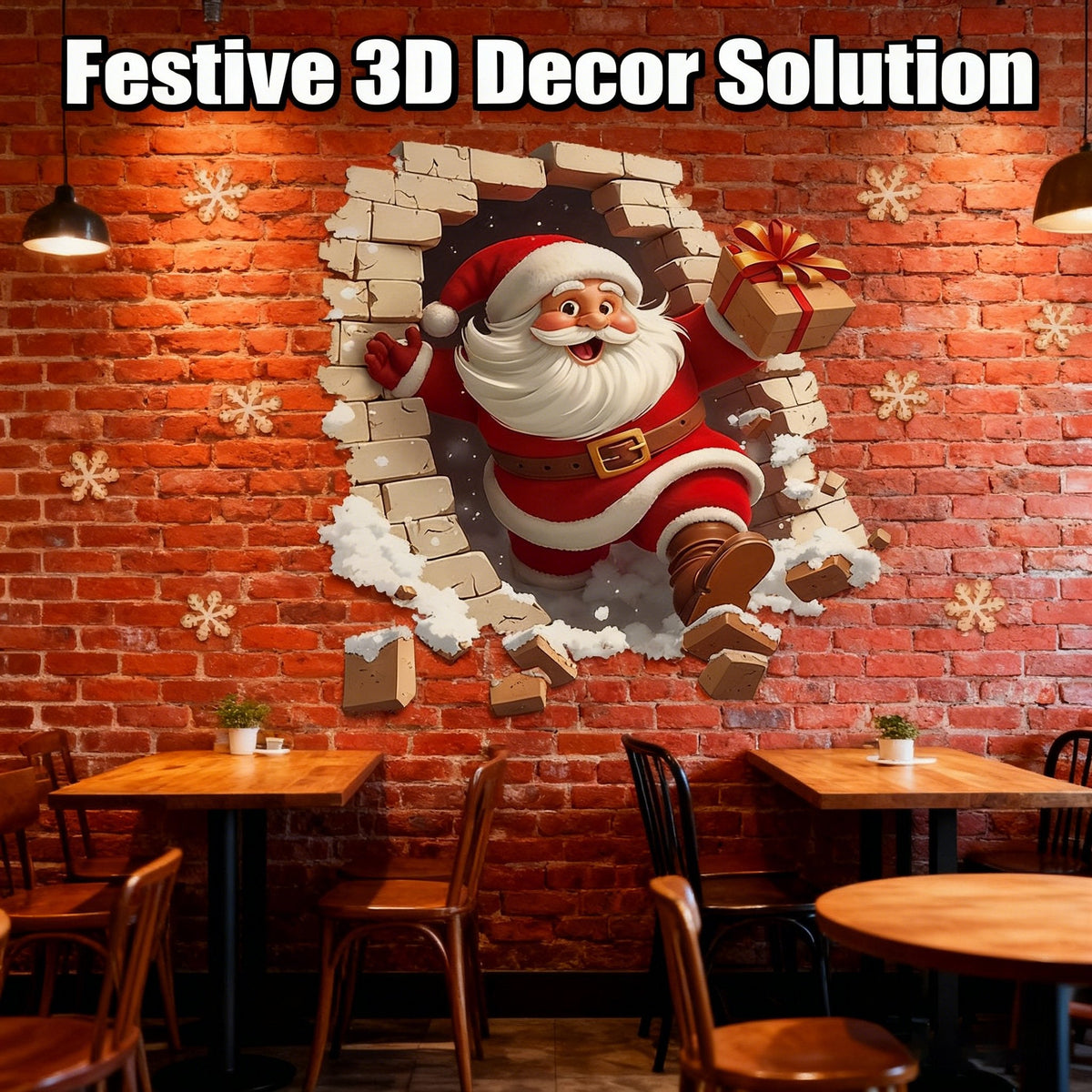 🔥Buy 5 Get 5[10Pcs &💥Free Shipping]Santa Claus Breakthrough Wall Stickers🎄