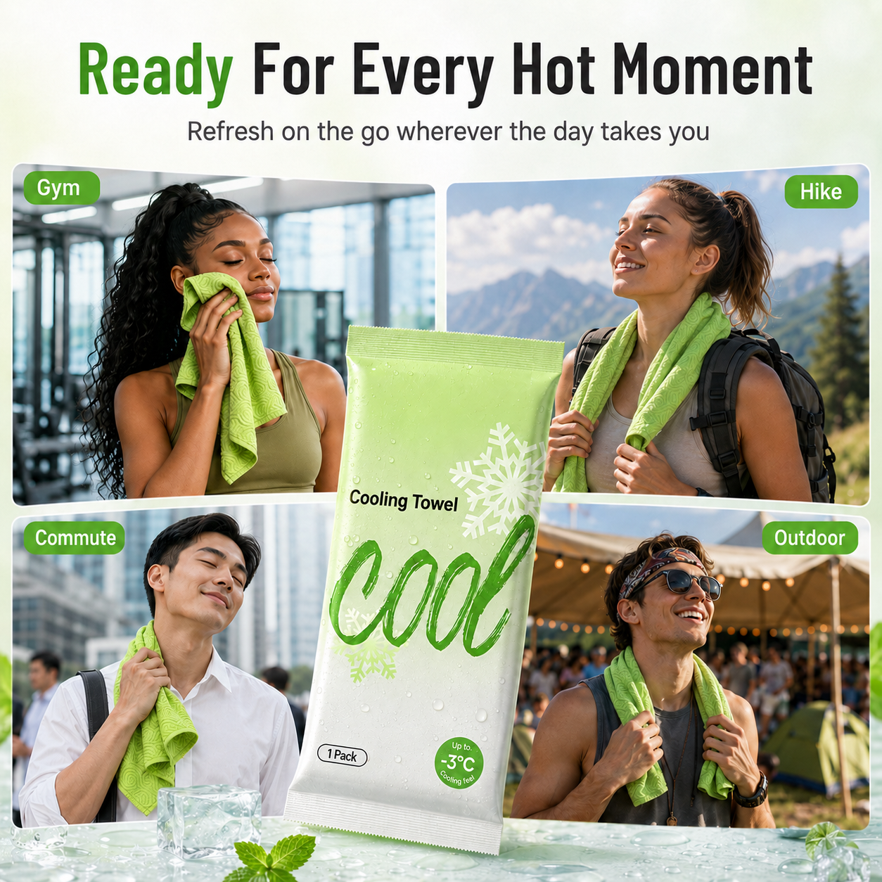 Instant Cooling Body Towel Wipes