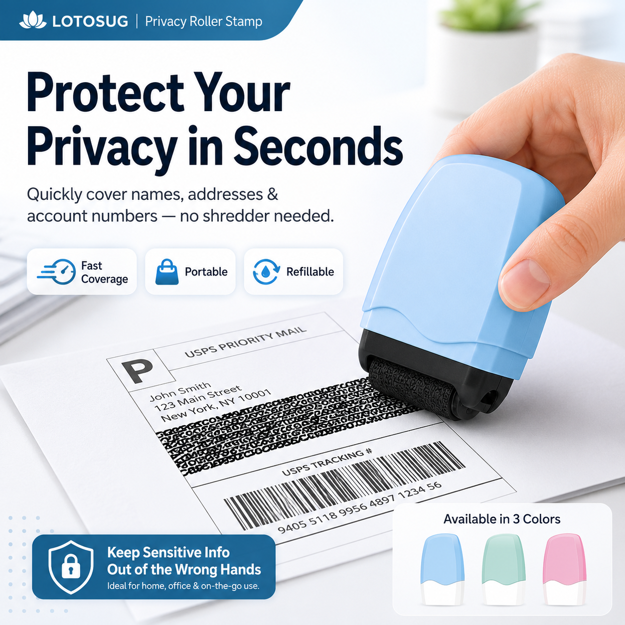 Zorveko Identity Theft Protection Roller Stamp 1
