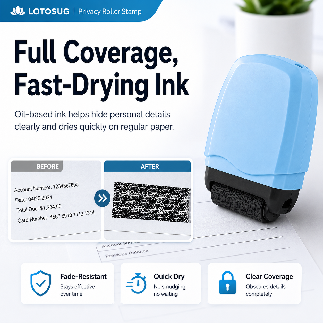 Zorveko Identity Theft Protection Roller Stamp 3