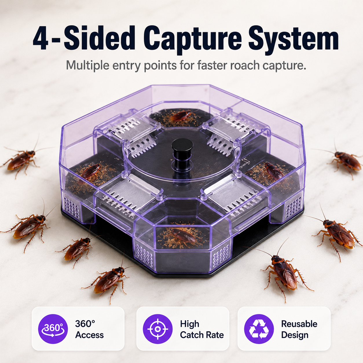 Zorveko Reusable Roach Trap with One-Way Entry Doors 10