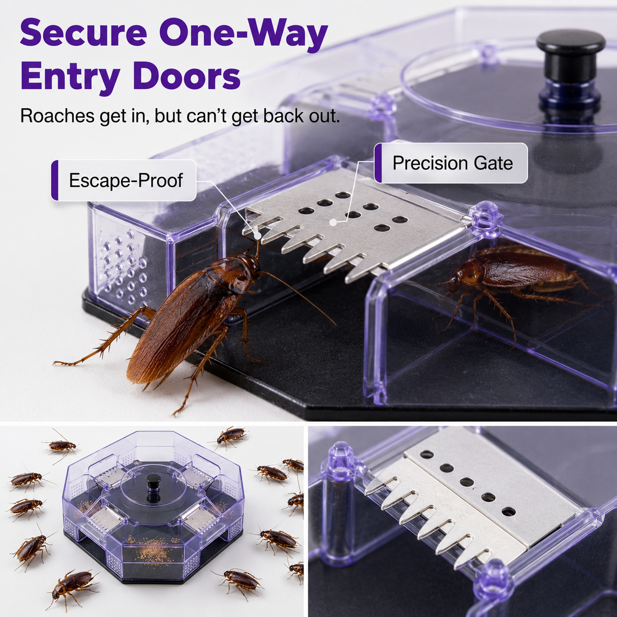 Zorveko Reusable Roach Trap with One-Way Entry Doors 4
