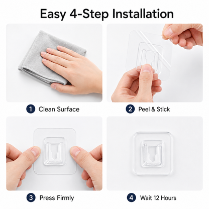 Zorveko 10-Pair Double-Sided Adhesive Wall Mounted Hooks 3