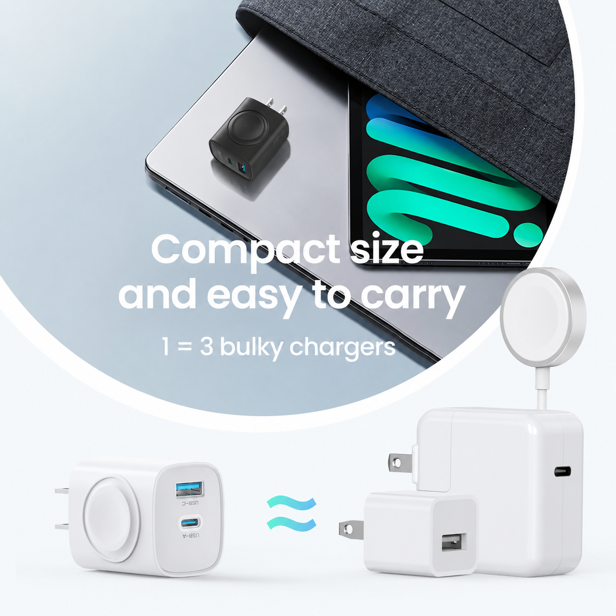 Zorveko 🔋 3-in-1 Magnetic Apple Watch Charger | Fast USB-C Wall Charger 6