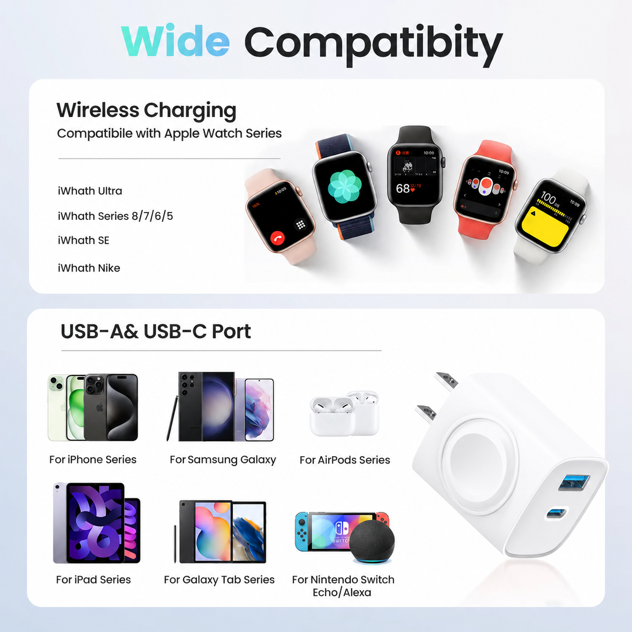 Zorveko 🔋 3-in-1 Magnetic Apple Watch Charger | Fast USB-C Wall Charger 12