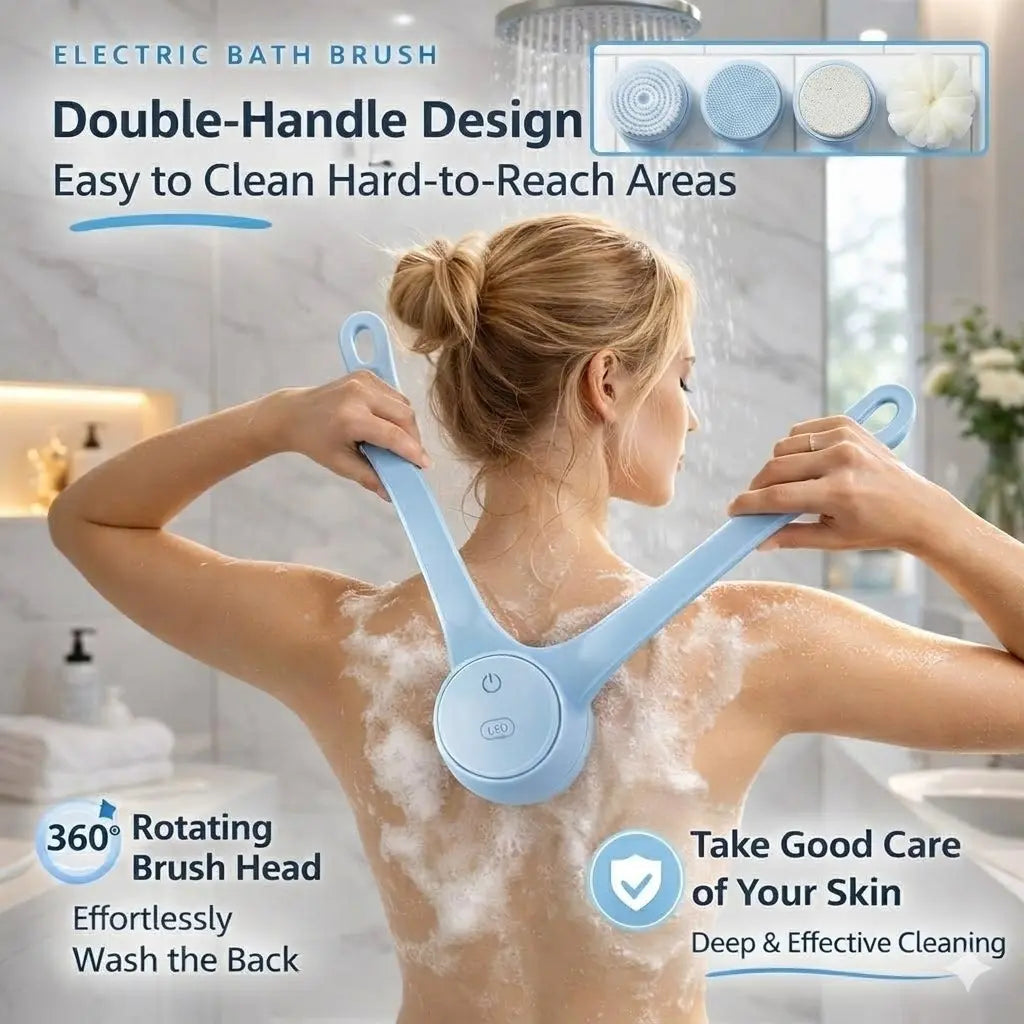 Electric Body Brush Back Scrubber - Dual Handle