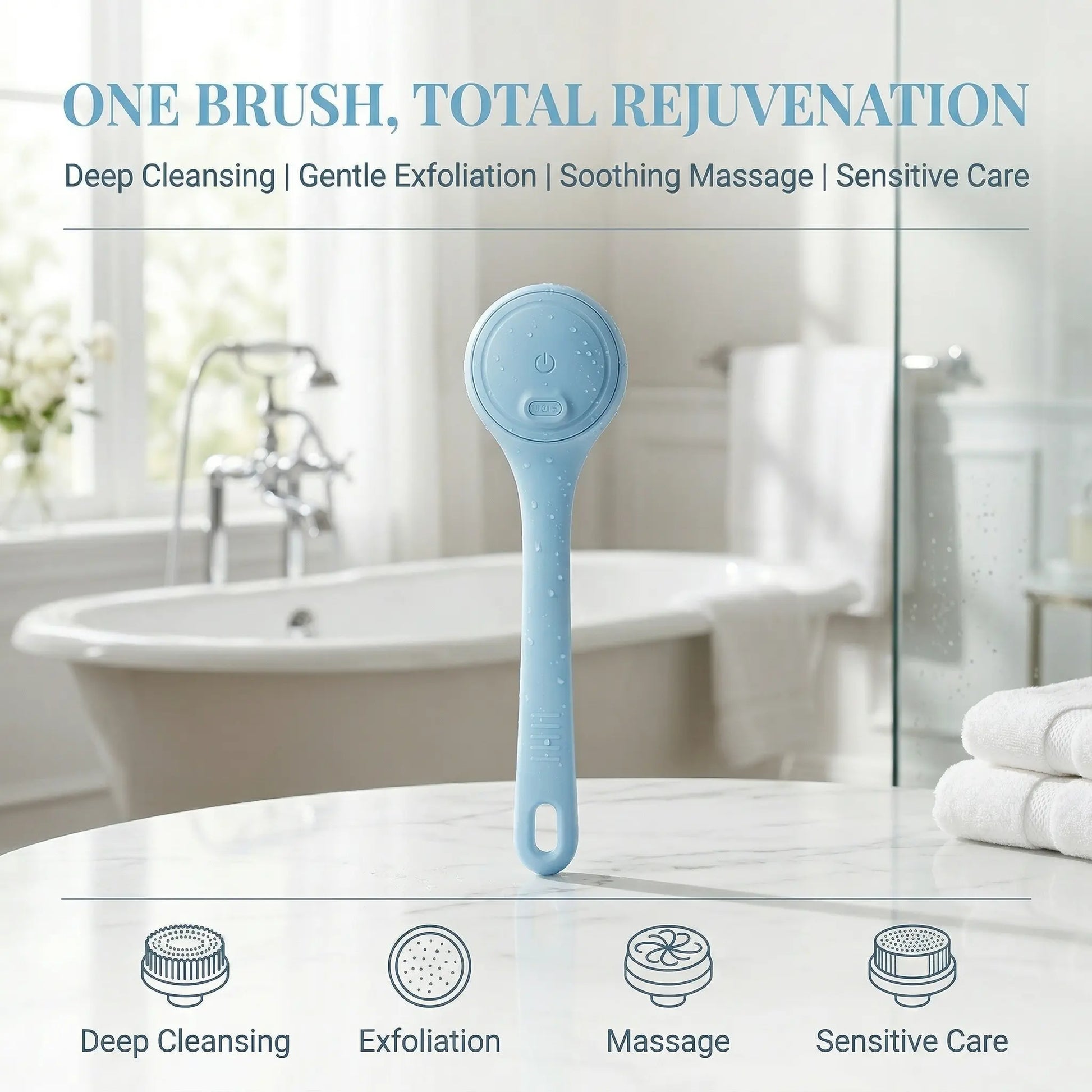 Electric Body Brush Back Scrubber - Dual Handle