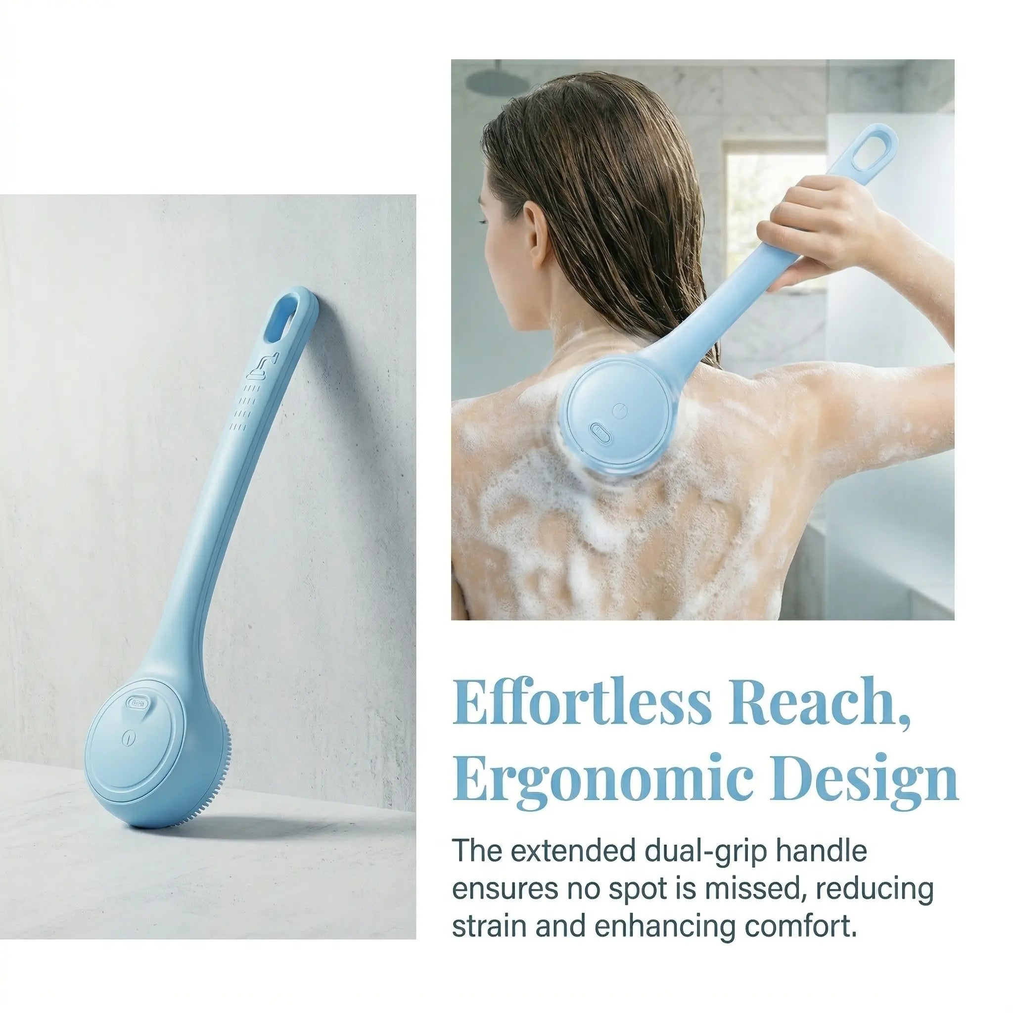 Electric Body Brush Back Scrubber - Dual Handle