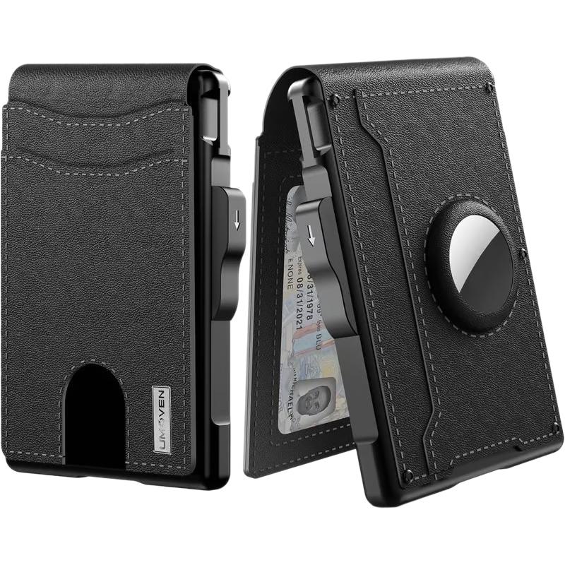 Men's Business Wallet Credit Card Holder Pop Up Smart RFlD Blocking Slim Leather