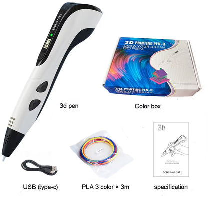 🎨 3D Printing Pen for Kids – Educational DIY Drawing Tool