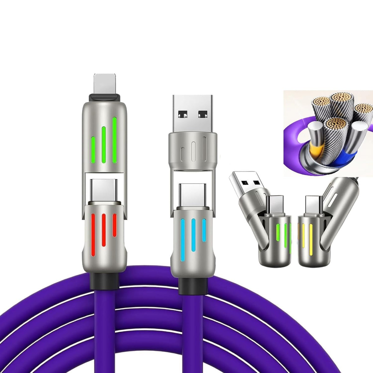 🔥4-in-1 USB Charging Cable fast charging MAX 240W