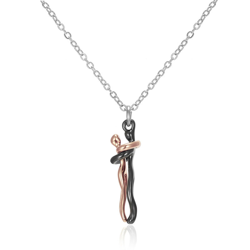 Sweet Embrace Pendant, Adjustable Silver Chain