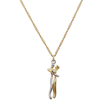 Sweet Embrace Pendant, Adjustable Silver Chain