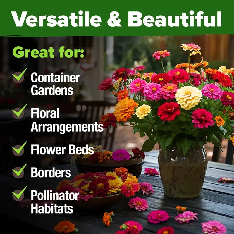 🔥Zinnia Seeds - Pure Seeds - No Filler - Heirloom Flower Seeds