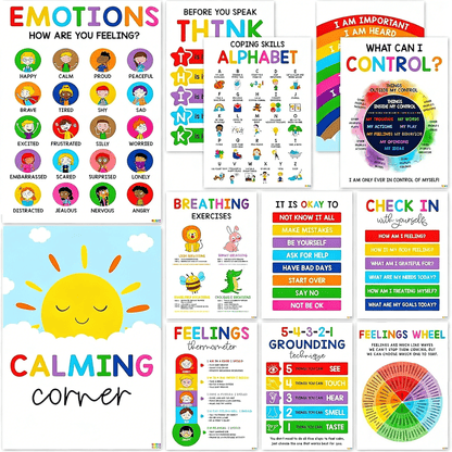 Calming Corner Posters&Feelings Wheel Chart🌈🧠