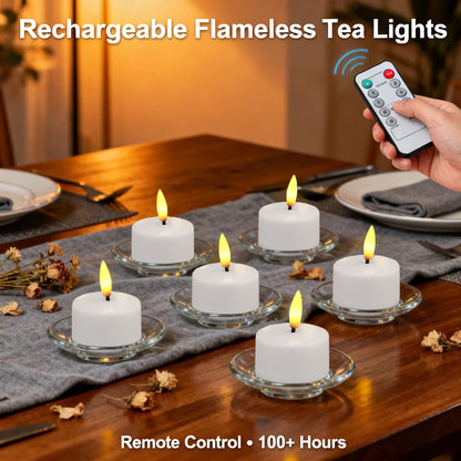 🔥 The Last Tea Lights You’ll Ever Need (6 Pack)— Rechargeable, Realistic & Remote-Controlled!