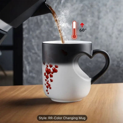 Heat-Activated Magic: The 2-in-1 Color Changing Mug with an Ergonomic Heart-Grip