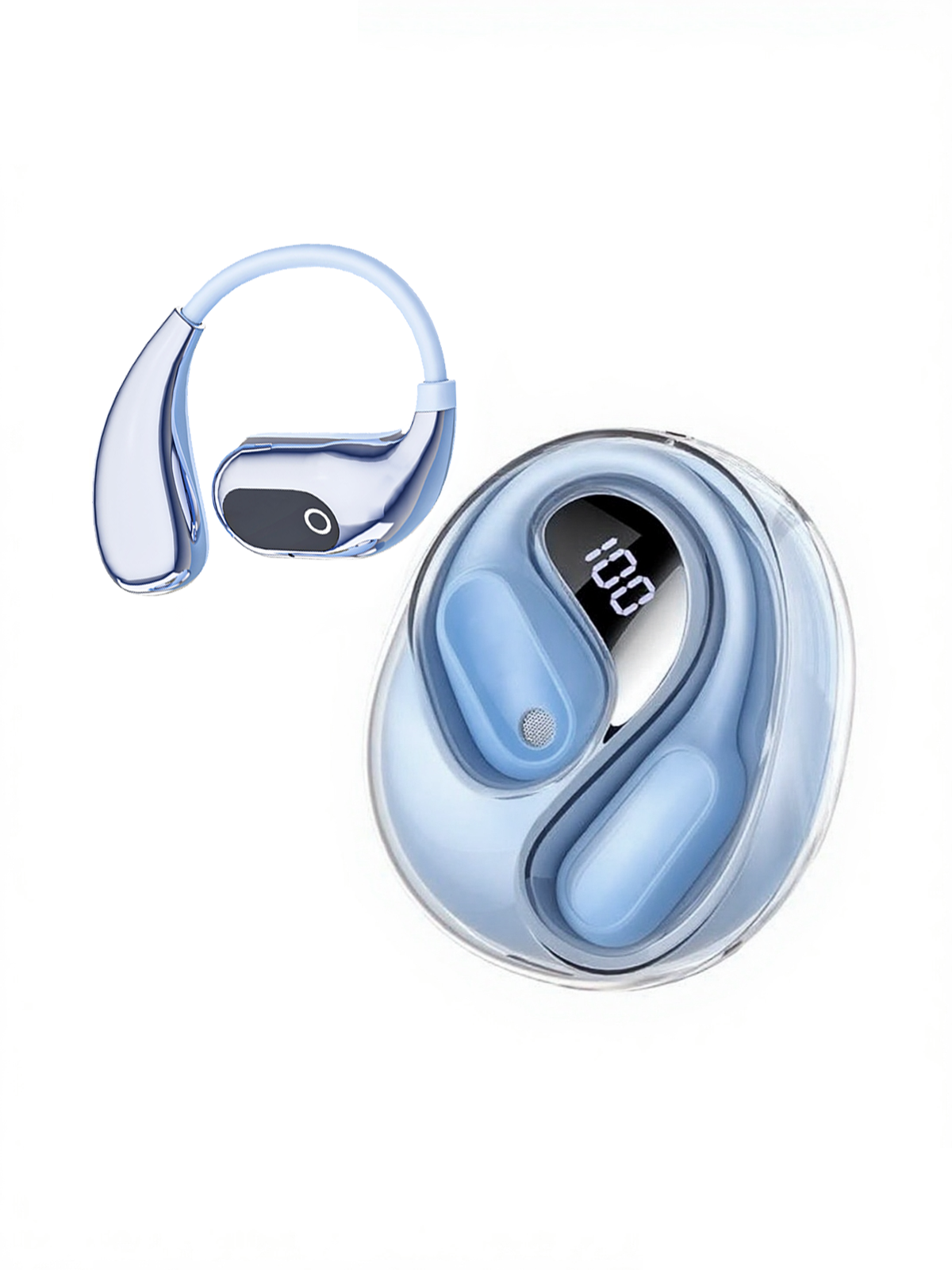 Wireless Bluetooth Earphones – Long Battery, Call & Music, LED Display, AI Translation
