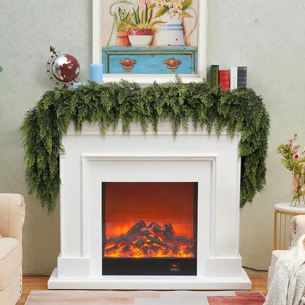 🎅⛄Christmas Artificial Cypress Leaf Vine Wreath🎄(1.8m)