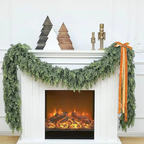 🎅⛄Christmas Artificial Cypress Leaf Vine Wreath🎄(1.8m)