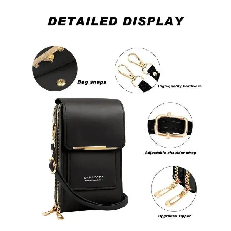 Simple And Elegant Women's Touchscreen Crossbody Phone Wallet