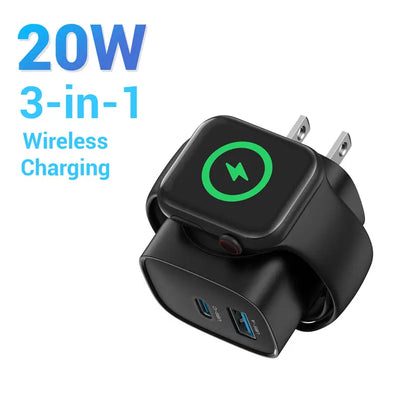 Zorveko 🔋 3-in-1 Magnetic Apple Watch Charger | Fast USB-C Wall Charger 2