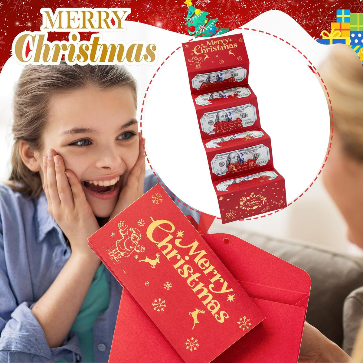 🏆Flash Sale⚡ 50K+ SOLD! 🎅💸Christmas Cash Gift Envelope– A creative way to give cash this Christmas!